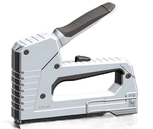 With safety device mechanism staple gun